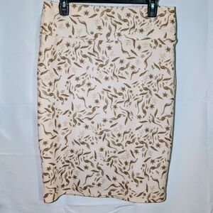 LuLaRoe Cassie Pencil Skirt- Cream and Brown Pencil Skirt
